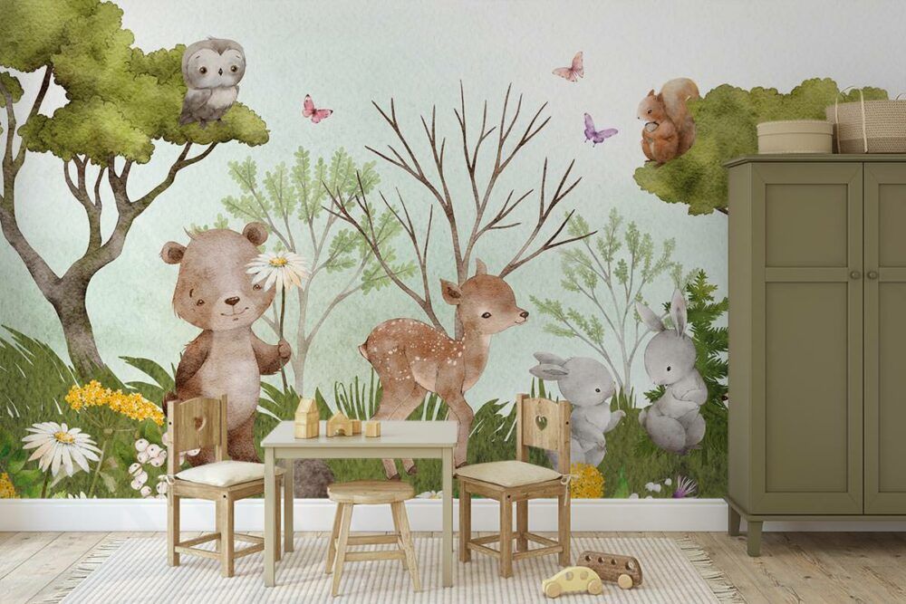 themabehang met bosdieren